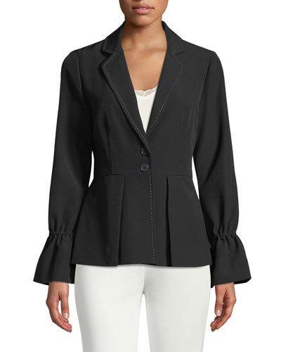 Tie-sleeve Peplum Blazer