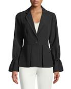Tie-sleeve Peplum Blazer