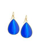 Glass Teardrop Earrings, Royal Blue