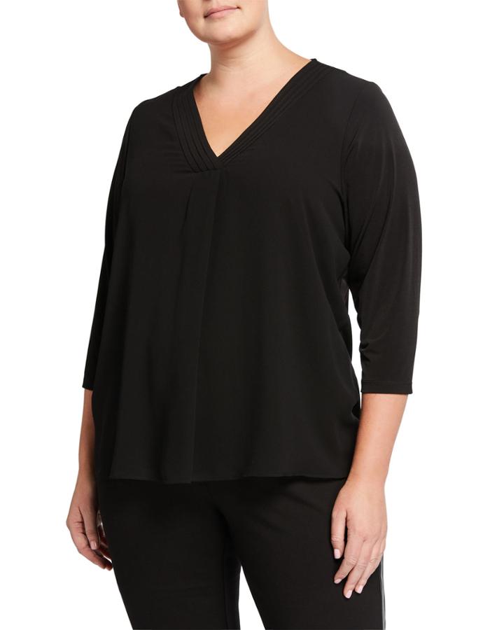 Plus Size 3/4 Sleeve Chiffon Top