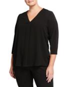 Plus Size 3/4 Sleeve Chiffon Top