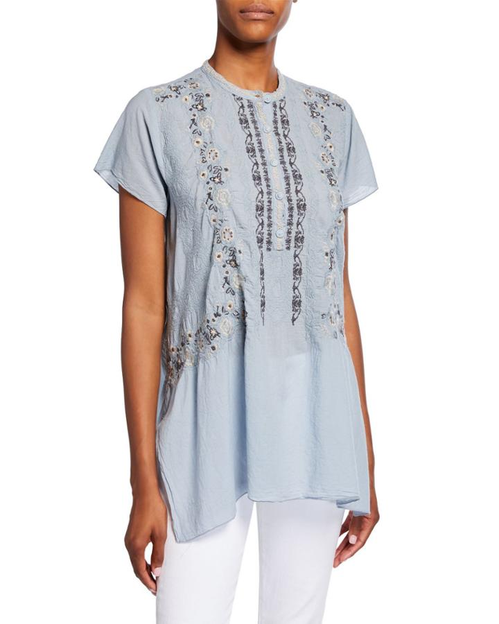 Kones Short-sleeve Georgette Tunic