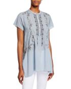Kones Short-sleeve Georgette Tunic