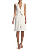 Sleeveless Zip-front Knee-length Dress