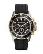 Everest Oversize Black Silicone Chronograph Watch
