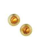 Estate 18k Yellow Gold Citrine Clip-on Earrings