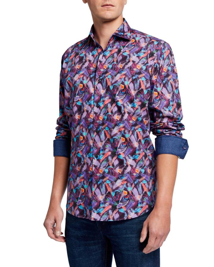 Men's Classic-fit Feather-print
