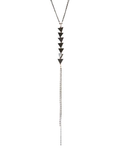 Multi-triangle Agate Y-drop Necklace