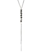 Multi-triangle Agate Y-drop Necklace