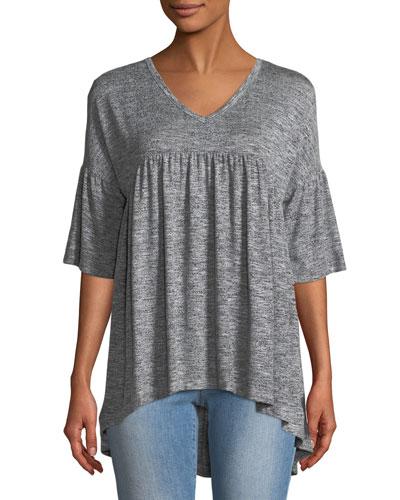 Heathered V-neck Tunic