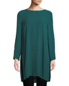 Silk Georgette Round-neck Tunic