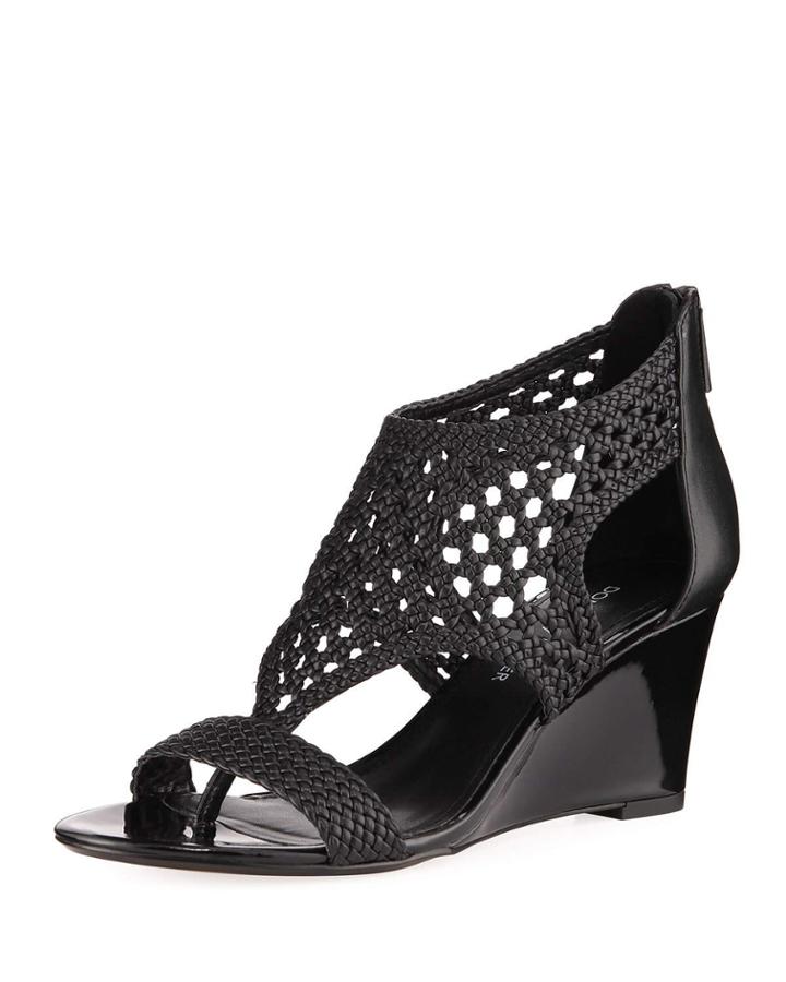 Jolie Woven Napa Leather Wedge