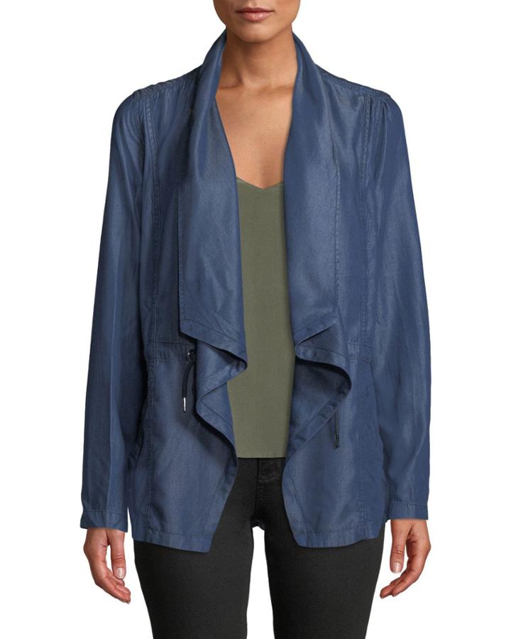 Draped Open-front Tencel Jacket
