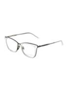 Square Metal/transparent Acetate Optical Glasses