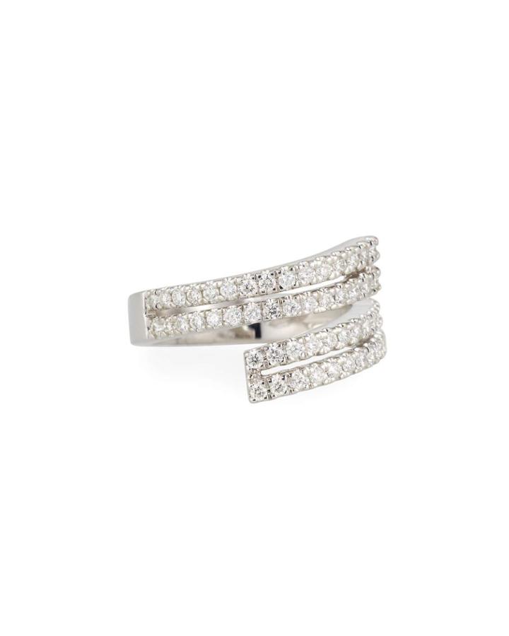 18k Four-row Split Diamond Ring,