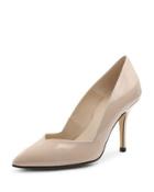 Steph Patent Pointed-toe Pump, Beige