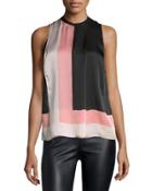 Sleeveless Colorblock Top, Powder