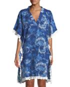 Noosa Magnolia-print Kaftan Dress W/
