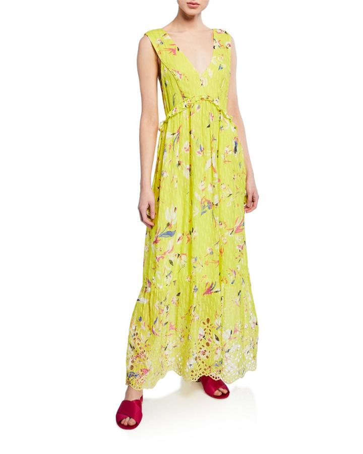 Catalina Floral-print V-neck Sleeveless