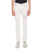 Men's Distressed Cotton Jeans