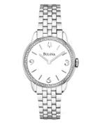 29mm Round Bracelet Watch W/ Diamond Bezel