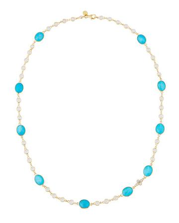 Provence 18k Turquoise & Moonstone Doublet Necklace
