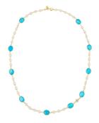 Provence 18k Turquoise & Moonstone Doublet Necklace