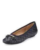 Suzy Quilted Napa Ballet Flat, Navy