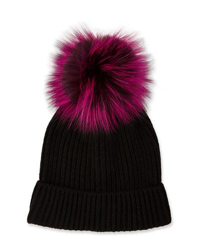 Cashmere Fur-pompom Hat