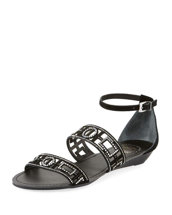 Violet Embellished Suede