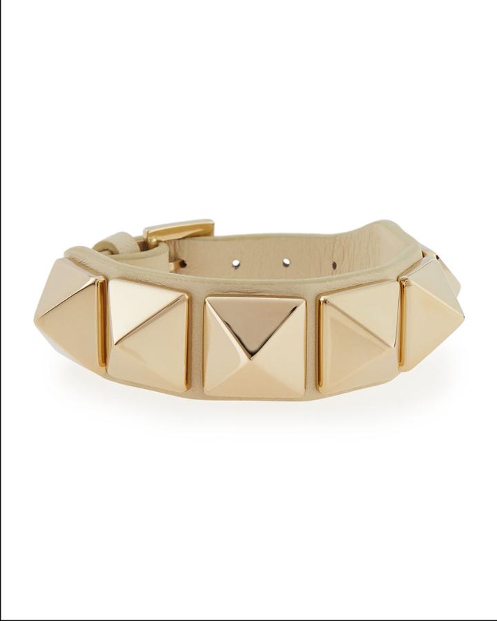 Medium Rockstud Leather Bracelet