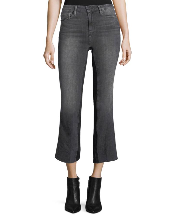 Le Crop Mini Boot-cut Gusset Ankle Jeans W/ Raw-edge
