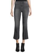 Le Crop Mini Boot-cut Gusset Ankle Jeans W/ Raw-edge