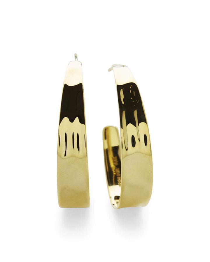 18k Senso & #153 Tapered Hoop Earrings
