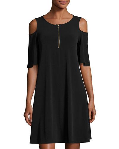 Cold-shoulder Scoop-neck Dress