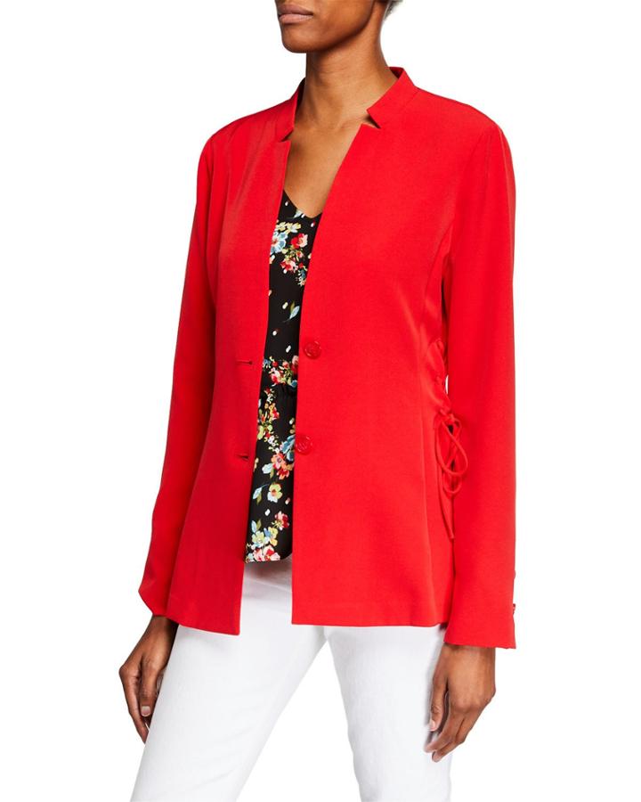 Lace-up Side Crepe Blazer