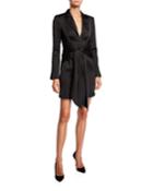 Tegan Wrap-front Long-sleeve Mini