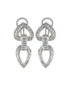 18k White Gold Diamond Door Knocker Earrings