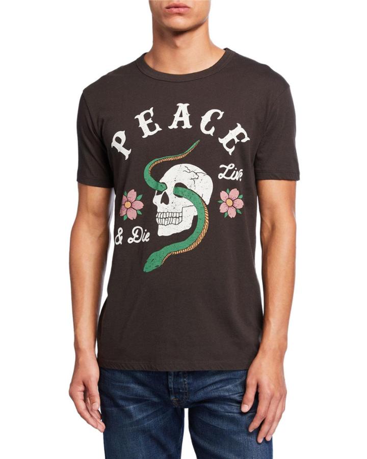 Men's Peace Skull Graphic T-shirt