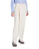 Casual Fitted Pleated Dress Pants