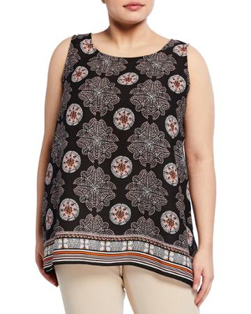 Plus Size Multi-printed Georgette Top