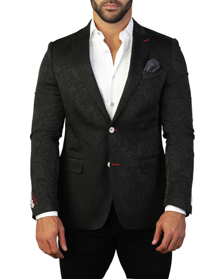Men's Beethoven Paisley-textured Two-button Jacket