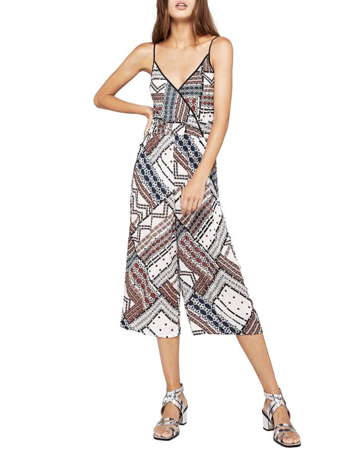 Patchwork-print Culotte Jumpsuit