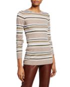 Wool-cashmere Shimmer-striped