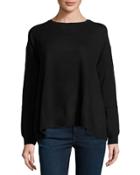 Reversible Cashmere Sweater, Black/fog