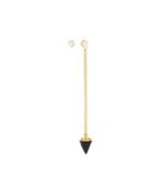 Titan Onyx & Pearl Asymmetric Drop & Stud Earring