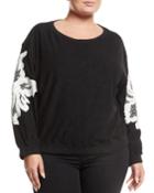 Lace-patch Oversized Sweatshirt,
