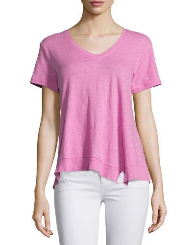 Slouchy Asymmetric V-neck Top