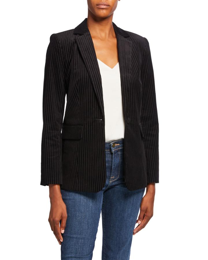 Fine Variegated One-button Blazer Jacket