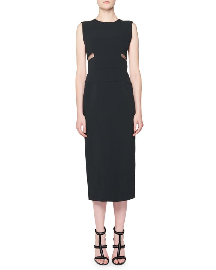 Sleeveless Mesh-side Midi